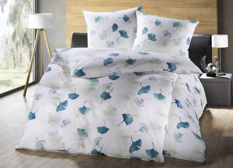 Hochwertige Bettwäsche-Garnitur in bügelfreier Qualität, Größe 114 (80/80 cm + 155/200 cm), Grün von BIERBAUM