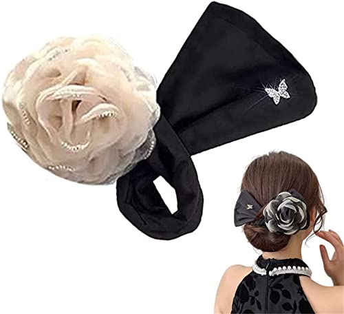 Fashion Big Flower Bun Exquisite Multicolor Rose Flower Cloth Clip and Twist Hair Tool Elegant Twist Hair Bun Lazy Hair Curler Easy Hair Bun Maker for Women Girl von BIERDAN