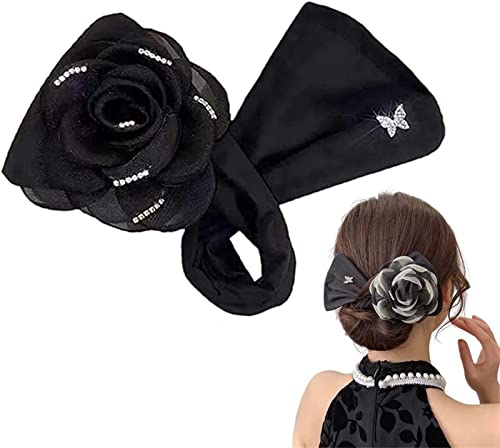 Fashion Big Flower Bun Exquisite Multicolor Rose Flower Cloth Clip and Twist Hair Tool Elegant Twist Hair Bun Lazy Hair Curler Easy Hair Bun Maker for Women Girl von BIERDAN