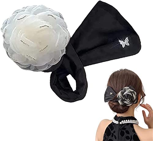 Fashion Big Flower Bun Exquisite Multicolor Rose Flower Cloth Clip and Twist Hair Tool Elegant Twist Hair Bun Lazy Hair Curler Easy Hair Bun Maker for Women Girl von BIERDAN