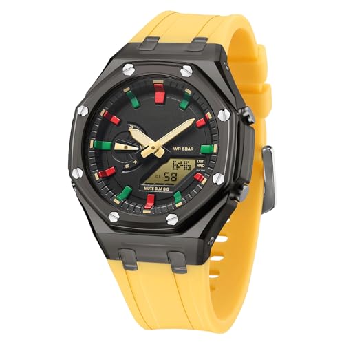 BIEWO Militär Uhren für Männer Frauen Taktische Uhren Digital Sport Outdoor Stoppuhr Armee Herren Damen Armbanduhren Unisex Multifunktions Uhren, schwarz / goldfarben von BIEWO