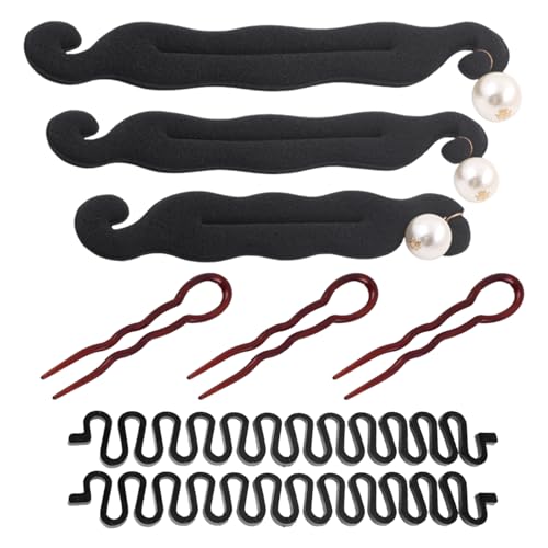 3 Stück Perlen-Doppelhaken-Scheiben-Haarstäbchen, 3 Einsteckkämme, 2 Stück Haarflechtgerät, Haarbündel-Halter, Styling- Und Dekorations-Haareinlage, Mädchen-Scheiben-Haarwerkzeuge. von BIFHIG