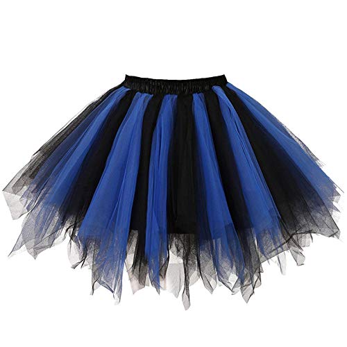 BIFINI Karnevalskostüme Damen übergröße Tüllrock Petticoat Tutu Damen Blau Schwarz von BIFINI