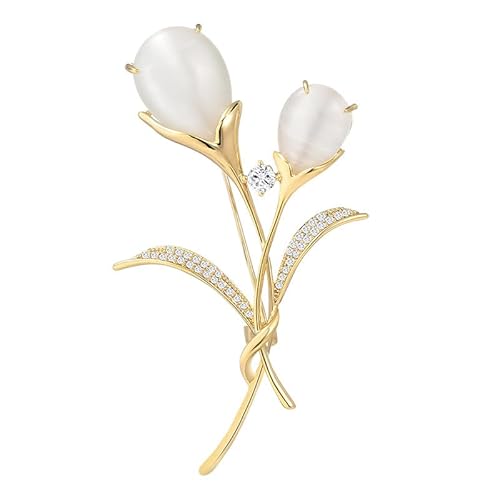 Klassische Tulpen-Brosche, elegantes Accessoire für Damen, Metall Zink Eisen von BIFRA
