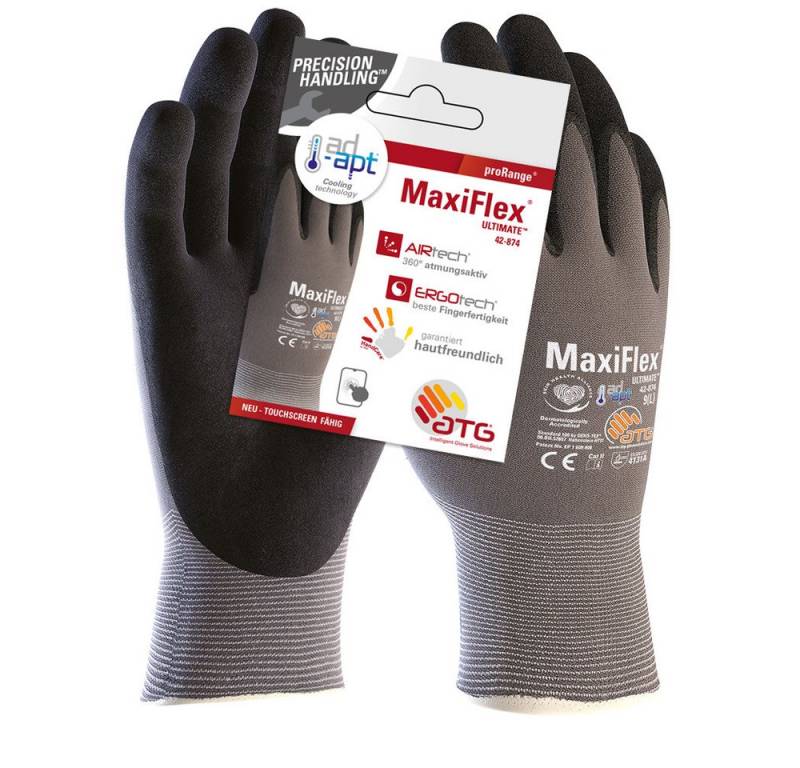 BIG Arbeitsschutz Arbeitshandschuhe MaxiFlex® Ultimate™ AD-APT® Nylon-Strickhandschuhe (42-874 HCT), SB-V von BIG Arbeitsschutz