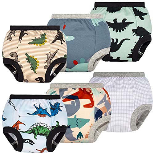 BIG ELEPHANT Baby-Jungen, 6er-Pack Kleinkind-Töpfchen-Trainingshose, 100% Baumwolle, wasserdichte Unterhose, 12–24 Monate von BIG ELEPHANT