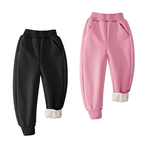 BIG ELEPHANT Fleece Jogginghose Kinder Jungen & Mädchen – Weiche Baumwoll Sporthose Lang mit Taschen, Baggy Jogginghose für Winter & Freizeit von BIG ELEPHANT