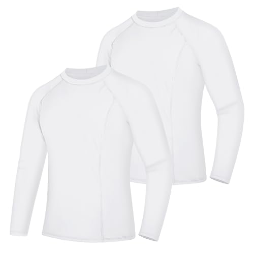 BIG ELEPHANT Herren Rashguards 2er Pack – Langarm Schwimmshirts mit UV-Schutz UPF 50+, schnelltrocknend und atmungsaktiv für Wassersport, Surfen und Outdoor von BIG ELEPHANT
