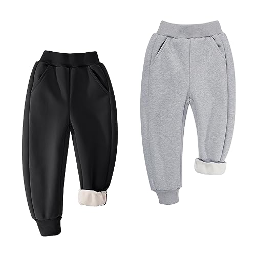 BIG ELEPHANT Jogginghose für Kinder Fleece-gefütterte, Jungen Lang Sport Hosen, Activewear-Hosen für Mädchen, Jungs Trainingshosen von BIG ELEPHANT