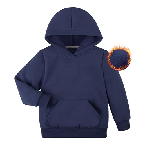 BIG ELEPHANT Jungen Kapuzenpullover mit Fleecefutter – Hoodie Kinder Jungen mit Tasche, Warm & Weich Sweatshirt & Pullover Jungen für Kinder von BIG ELEPHANT