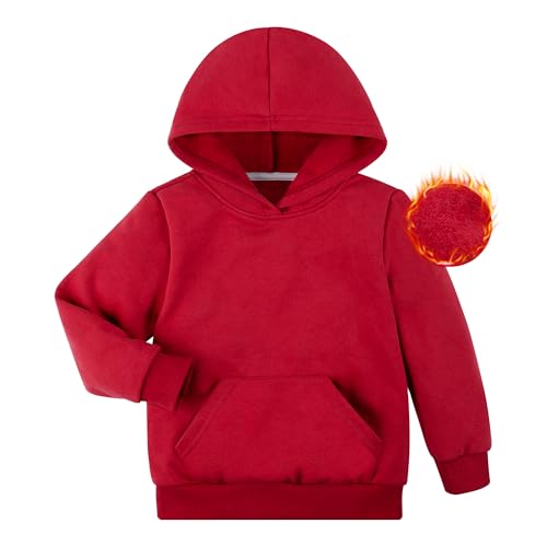 BIG ELEPHANT Jungen Kapuzenpullover mit Fleecefutter – Hoodie Kinder Jungen mit Tasche, Warm & Weich Sweatshirt & Pullover Jungen für Kinder von BIG ELEPHANT