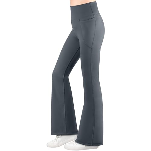 BIG ELEPHANT Mädchen Bootcut-Leggings mit Taschen – High Waist Flare Yogahose für Tanz & Alltag von BIG ELEPHANT
