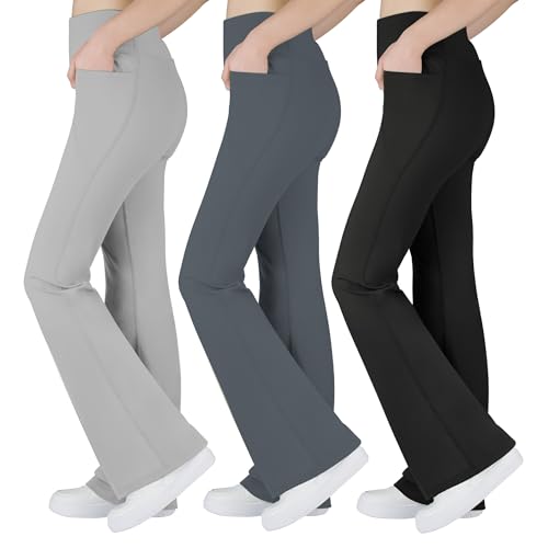 BIG ELEPHANT Mädchen Leggings Bootcut mit Taschen – High Waist Schlaghose Mädchen Yogahose & Turnhose für Schule, Tanz & Alltag von BIG ELEPHANT