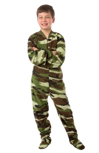 BIG FEET PAJAMA CO. Camouflage Fleece Onesie Fußpyjamas für Jungen & Mädchen von BIG FEET PAJAMA CO.