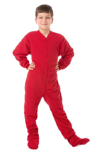 Big Feet Pajama Co. Rote Fleece Onesie Fußpyjamas für Jungen & Mädchen von BIG FEET PAJAMA CO.