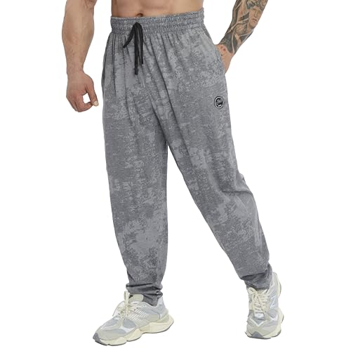 BIG SAM SPORTSWEAR COMPANY Baggy Sweatpants für Herren mit Taschen, Komfort-Design, Bodybuilding, Muskelhose, Anthrazit, Groß von BIG SAM SPORTSWEAR COMPANY