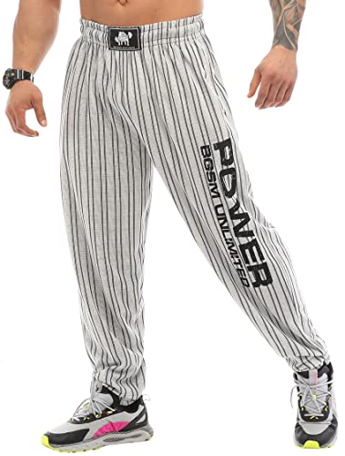 BIG SAM SPORTSWEAR COMPANY Herren Baggy Sweatpants mit Taschen, Oldschool Loose Fit Gym Pants, Cremeweiß, 3XL von BIG SAM SPORTSWEAR COMPANY