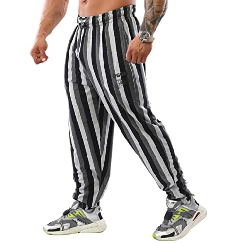 BIG SAM SPORTSWEAR COMPANY Herren Baggy Sweatpants mit Taschen, Oldschool Loose Fit Gym Pants, grau, Groß von BIG SAM SPORTSWEAR COMPANY