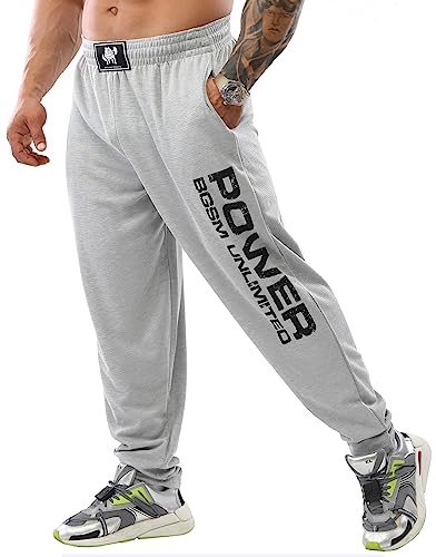 BIG SAM SPORTSWEAR COMPANY Herren Baggy Sweatpants mit Taschen, Oldschool Loose Fit Gym Pants, stone, X-Groß von BIG SAM SPORTSWEAR COMPANY