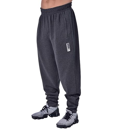 BIG SAM SPORTSWEAR COMPANY Herren-Jogginghose, Reißverschlusstaschen, Baumwolltasche, Outdoor-Trainingshose, anthrazit, Mittel von BIG SAM SPORTSWEAR COMPANY