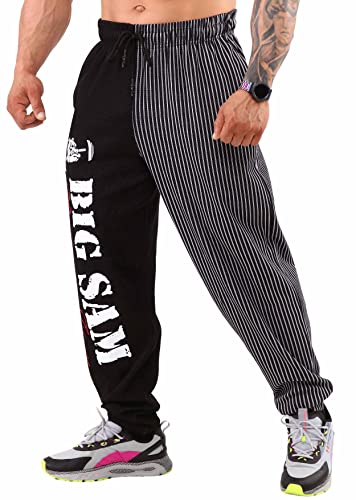 BIG SAM SPORTSWEAR COMPANY Herren Sweatpants mit Taschen, Herren Bodybuilding Workout Komfort Design Baggy Muscle Pant, Schwarz, Groß BIG SAM SPORTSWEAR COMPANY Herren Sweatpants mit Taschen, Herren Bodybuilding Workout Komfort Design Baggy Muscle Pant, Schwarz, Groß von BIG SAM SPORTSWEAR COMPANY