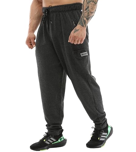 Cargohose für Herren, Baggy-Hose mit Reißverschlusstasche, Anthrazit, X-Groß von BIG SAM SPORTSWEAR COMPANY