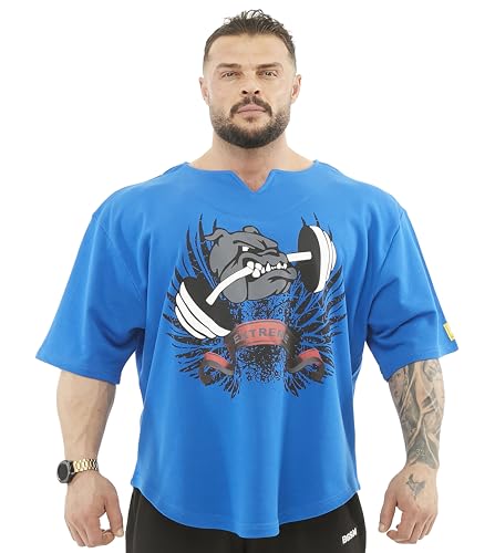 Herren Oversize Gym Lifestyle T-Shirt Dicke Textur Baumwolle Komfort Design Performance Top - Blau - XX-Large Herren Oversize Gym Lifestyle T-Shirt Dicke Textur Baumwolle Komfort Design Performance Top - Blau - XX-Large von BIG SAM SPORTSWEAR COMPANY