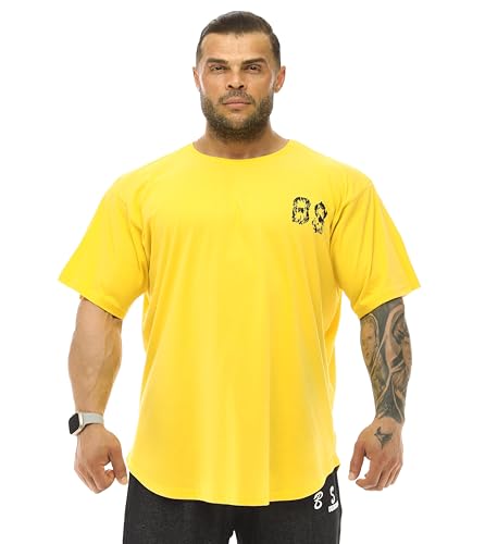 Herren Oversize T-Shirt Dünner Stoff 100% Baumwolle Rag Top Gym T-Shirt, gelb, XL Herren Oversize T-Shirt Dünner Stoff 100% Baumwolle Rag Top Gym T-Shirt, gelb, XL von BIG SAM SPORTSWEAR COMPANY