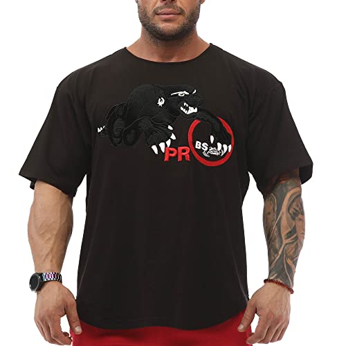 Big SM Sportswear MUSCLEWEAR Ragtop Rag Top Gym Fitness Sport T-Shirt Fitness Bodybuilding Herren halbarm 3232 schwarz 5XL von BIG SM EXTREME SPORTSWEAR