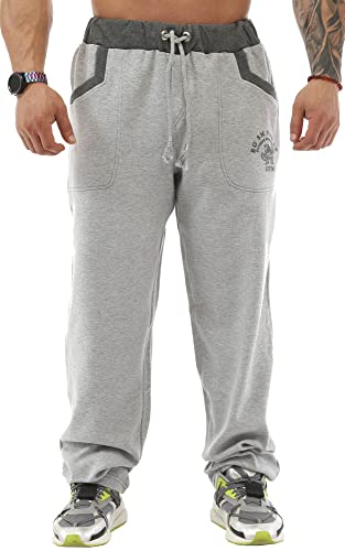 BIG SM SPORTSWEAR MUSCLEWEAR Sporthose Jogginghose Trainingshose Bodyhose Bodybuilding Herren 1161 grau M von BIG SM SPORTSWEAR MUSCLEWEAR