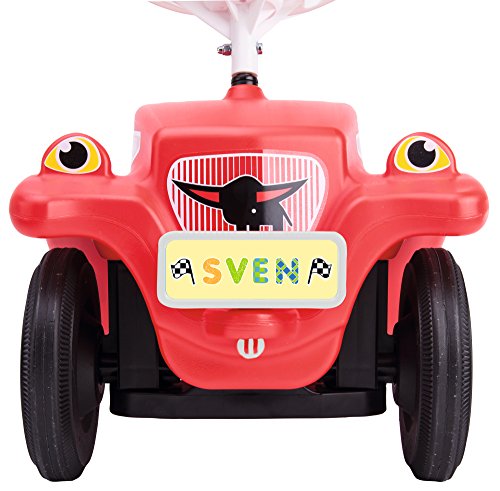 BIG - Bobby Car Mein Nummernschild - Namensschild für das Rutschfahrzeug, Inklusive Führerschein für die kleinen Fahrer, mit Stickern zum selber basteln, für Kinder ab 1 Jahr von BIG Spielwarenfabrik