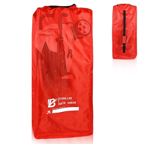 BIGCOON Regenschirm-Kinderwagen-Reisetasche für Flugzeugtor, kariert, rot von BIGCOON