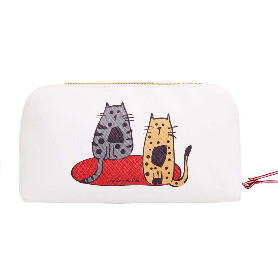 BIGGDESIGN Kosmetiktasche Biggdesign Cats Damen Kosmetiktasche, Weiss, 16 x 11 cm (1-tlg) von BIGGDESIGN