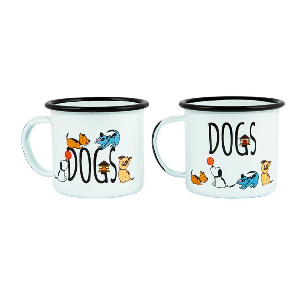 BIGGDESIGN Rasiermug Biggdesign Dogs Gemustert Emaille Mug Set, Emaille Tasse, 1-tlg. von BIGGDESIGN