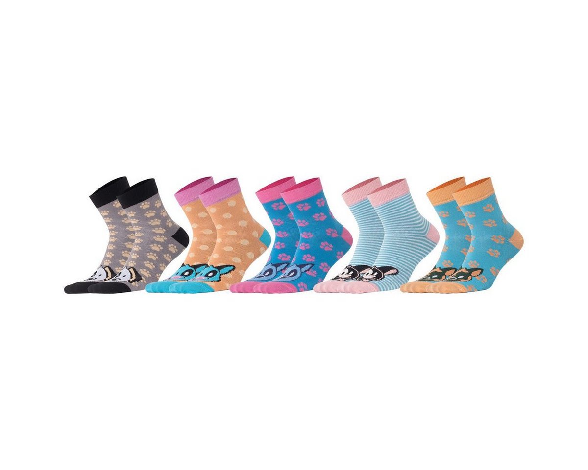 BIGGDESIGN Socken Biggdesign Dogs Damen Socken Set Größe 36-40 5er Pack (1-Paar) von BIGGDESIGN