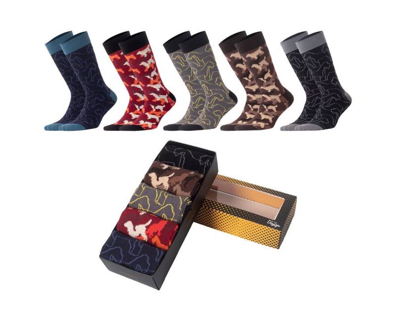 BIGGDESIGN Socken Biggdesign Dogs Herren Socken Set Größe 41-46 5er Pack (1-Paar) von BIGGDESIGN