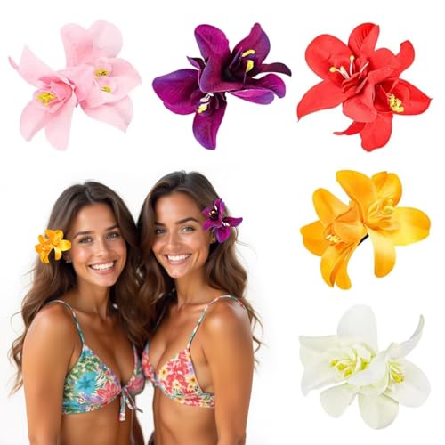 5 x böhmische Blumen-Haarspangen – modisches Accessoire für Damen – hawaiianische Blumen-Haarnadeln – geeignet für Mädchenpartys, Hochzeiten und Reisen 5 x böhmische Blumen-Haarspangen – modisches Accessoire für Damen – hawaiianische Blumen-Haarnadeln – geeignet für Mädchenpartys, Hochzeiten und Reisen von BIGLHUI
