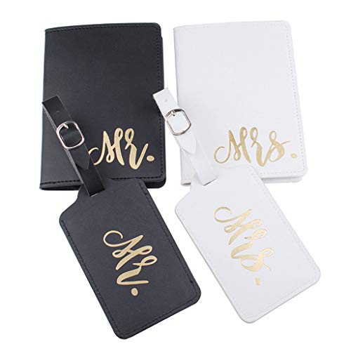 Couple for Case Holder Wallet Leather PU for Grey Mr. Mrs. Luggage von BIGULA