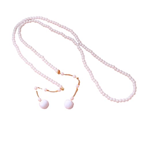 Modischer Perlengürtel für Damen dekorative Taillenkette verstellbarer weißer Perlenkettengürtel für Frauen und Mädchen Größe 118 cm von BIGULA