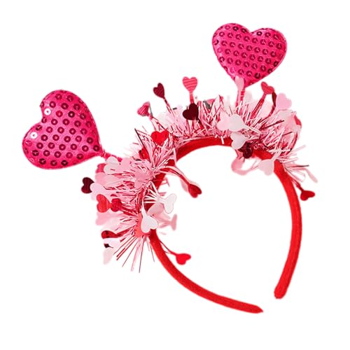 Valentinstag Stirnband für Damen mit Pailletten Herz zarte Stirnbänder rutschfeste Stirnbänder süße Mädchen Abschlussball Zubehör von BIGULA