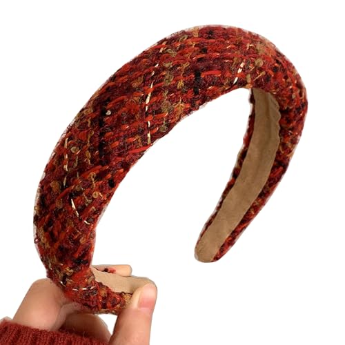 Weihnachts-Stoff-Stirnband, ästhetisch, dicker Schaumstoff, festlicher Kopfschmuck, lässiges Haarband, Vintage, französische Kopfbedeckung, Urlaub, Haarband, Schwamm, Haarreifen von BIGULA