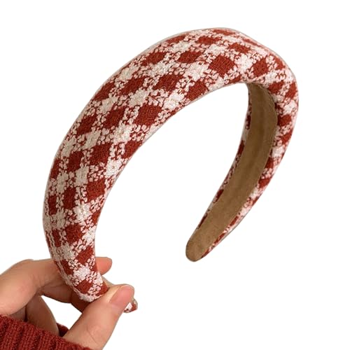 Weihnachts-Stoff-Stirnband, ästhetisch, dicker Schaumstoff, festlicher Kopfschmuck, lässiges Haarband, Vintage, französische Kopfbedeckung, Urlaub, Haarband, Schwamm, Haarreifen von BIGULA