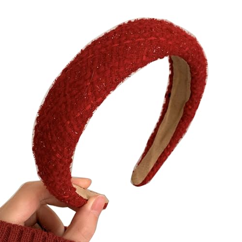 Weihnachts-Stoff-Stirnband, ästhetisch, dicker Schaumstoff, festlicher Kopfschmuck, lässiges Haarband, Vintage, französische Kopfbedeckung, Urlaub, Haarband, Schwamm, Haarreifen von BIGULA