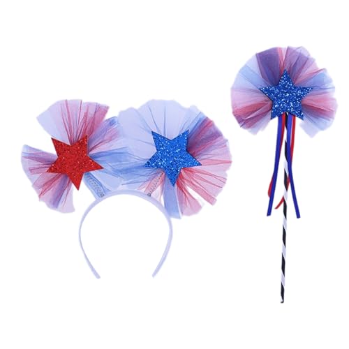 Zauberstab für Kinder Julycostume für Kopf Bopper Julycostume Haarbänder für Kinder Haarbänder Glitzer Uni Zauberstab Glitzer Stern von BIGULA
