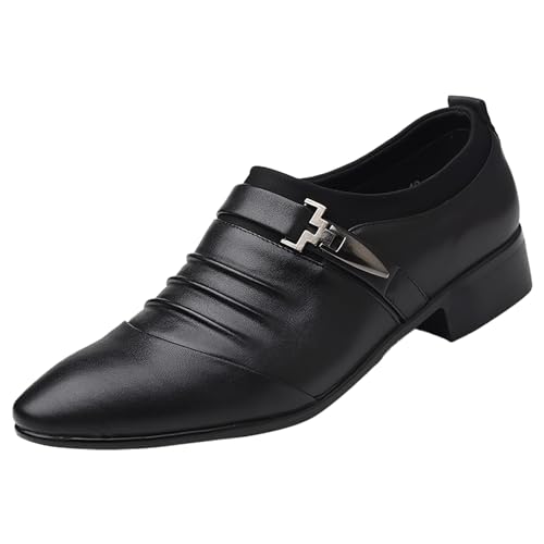 Anzugschuhe Herren Weiß Smokingschuhe Loafers Businessschuhe Herrenschuhe Derby Oxford Hochzeit Schuhe Schnürschuh Lederschuhe Formal Shoes Klassischer Lackschuhe Arbeit von BIISDOST