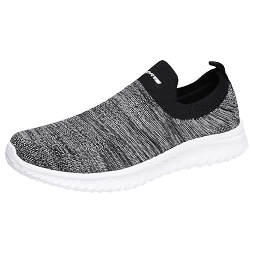 BIISDOST Atmungsaktive Sport-Freizeitschuhe für Herren und Damen, leichte Walk-Lauf-Sneaker Badminton Schuhe Herren 42 (Grey, 46) von BIISDOST