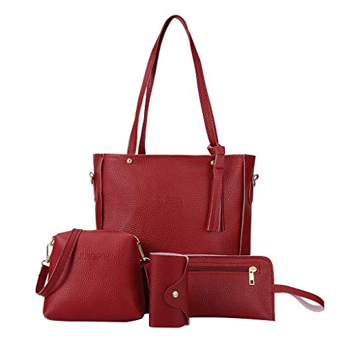 BIISDOST Brieftasche Herren Klein Münzfach Brieftasche Damen Für Impfpass Tasche Botschafter Mode Geldbörse Tasche vierteilige Tasche 2019 Schultertasche Geldbörsen Für Männer Mit (Red, One Size) von BIISDOST