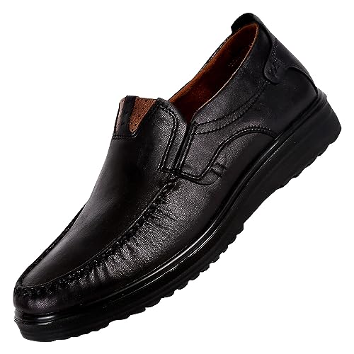 BIISDOST Business Schuhe Herren Schwarz Bequem - Anzugschuhe Lederschuhe Weichen Sohle Slip on Formale Schuhe Arbeitsschuhe Business Abendschuhe Große Größen Hochzeitsschuhe Gr.38-48 von BIISDOST
