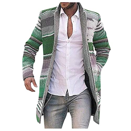 BIISDOST Cardigan Herren Lang Strickjacke Windbreaker Jacken Knopf Strickpullover Sweatjacke Wollmantel Strickmantel Longstrickjacke Winter Strickjacke Wintermantel Warm Cardigan Schlank von BIISDOST