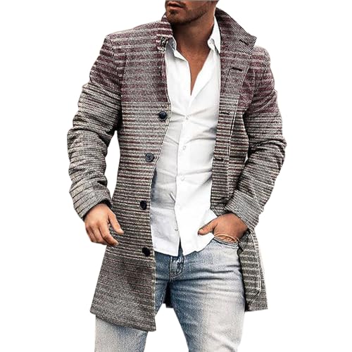 BIISDOST Cardigan Herren Lang Strickjacke Windbreaker Jacken Knopf Wollmantel Langarm Wintermantel Warm Cardigan Schlank Lange Windbreaker Jacken Bunt Knopf Lässige Outwear Strickpullover von BIISDOST